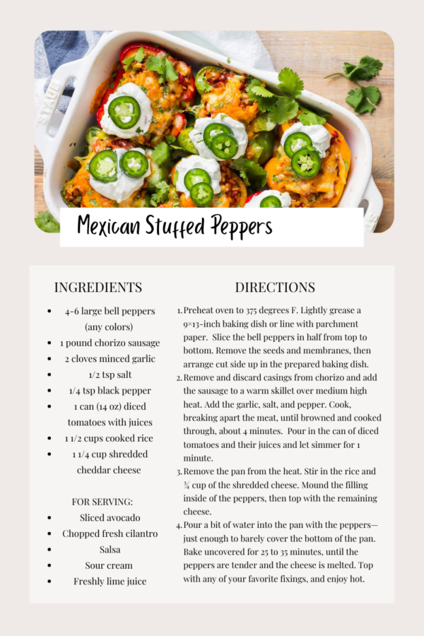 Mexican stuffed peppers recipe.